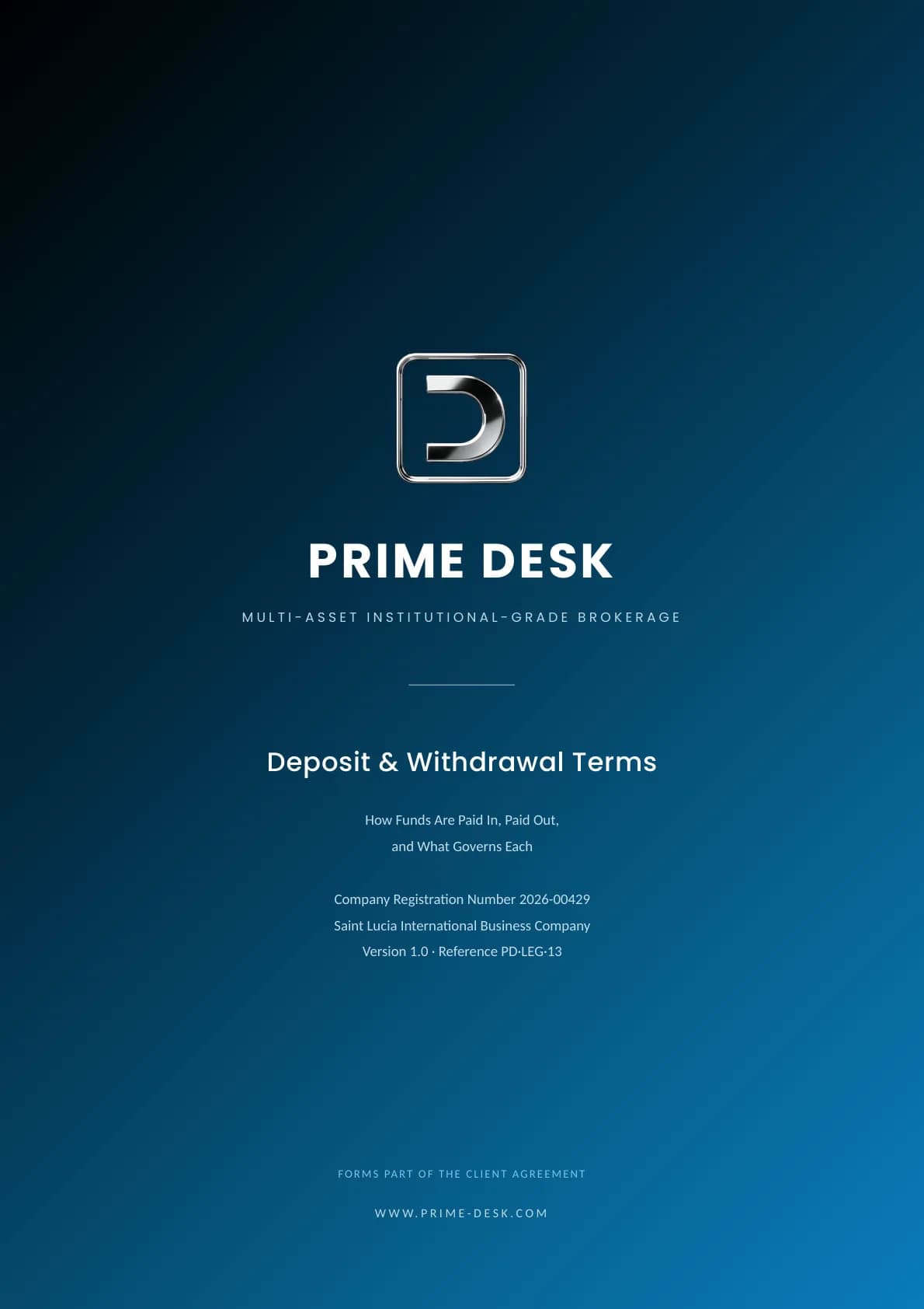 Deposit & Withdrawal Terms cover