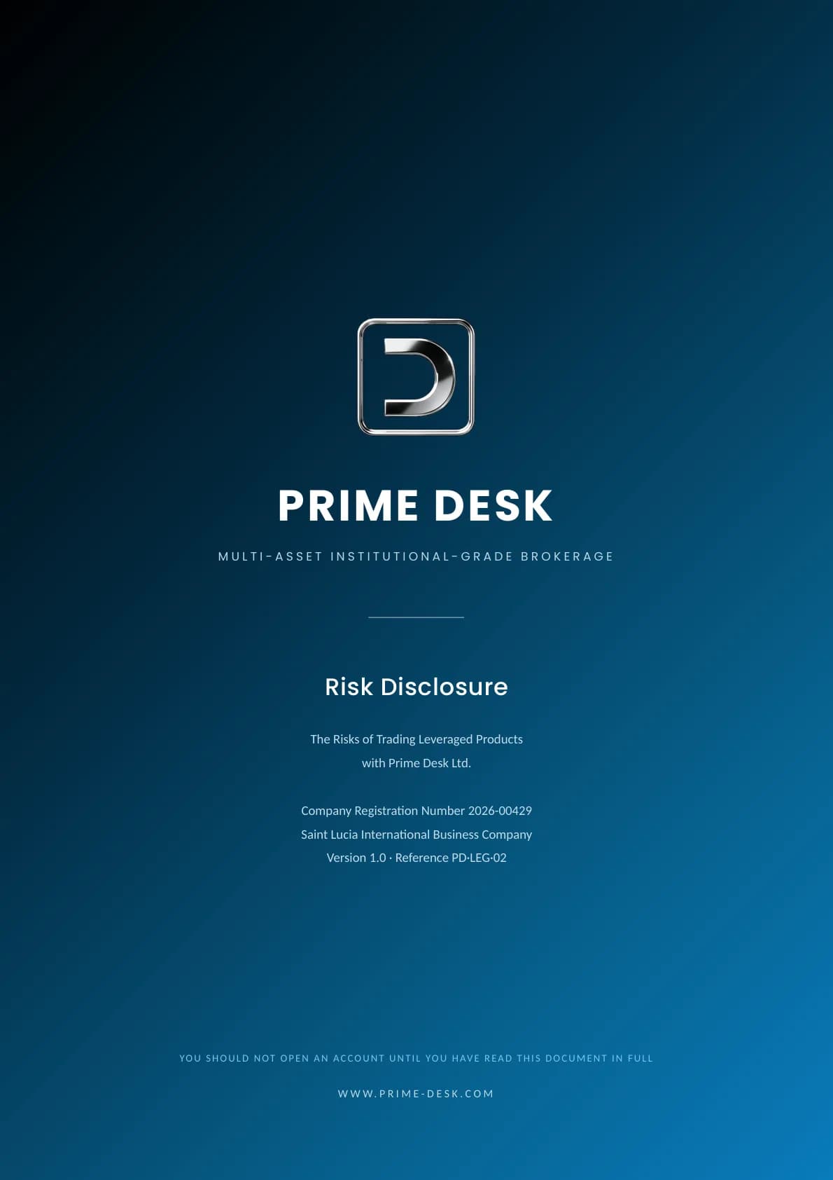 Risk Disclosure cover